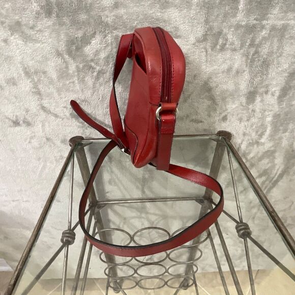 WILSONS LEATHER Pelle Studio Red Leather Bag Crossbody Purse - Picture 8 of 16